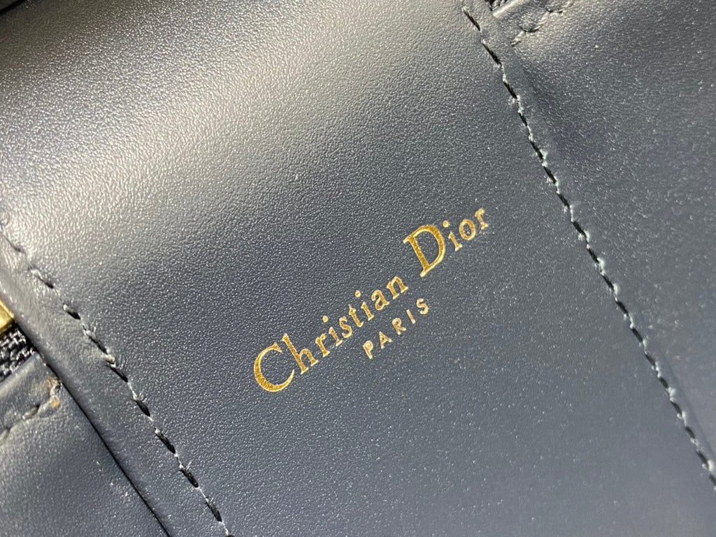 CD Signature Vanity Blue Calf Leather Cotton
