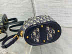 CD Signature Vanity Blue Calf Leather Cotton
