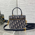 CD Signature Vanity Blue Calf Leather Cotton