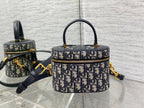 CD Signature Vanity Blue Calf Leather Cotton