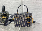 CD Signature Vanity Blue Calf Leather Cotton