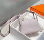 HM Mini Lindy 20cm Light Pink Clemence Leather