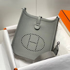 Mini Evelyne 18cm Smoke Grey Togo Silver Hardware