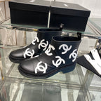 CC Rainboots Black with Embossed Logo Rubber 204070