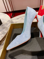 CL Condora Pumps 85mm Suede Leather Blue