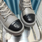 CC Ankle Boots Silver Lambskin
