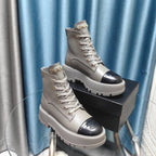 CC Ankle Boots Silver Lambskin