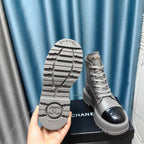 CC Ankle Boots Silver Lambskin