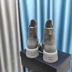 CC Ankle Boots Silver Lambskin