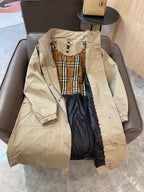 Burberry 25 Trench Coat Two-piece Set Beige Black Cotton Down Nylon