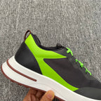 LP BRUNELLO SNEAKERS MULTI-IRON AND CHARTREUSE MESH CALFSKIN