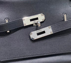 KELLY 23CM JYPSIERE BLACK LEATHER CROSSBODY BAG SHW