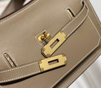 KELLY 23CM JYPSIERE BROWN LEATHER CROSSBODY BAG GHW