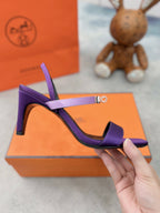 hm glamour 95 violet silk fabric black calfskin