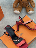 hm glamour 95 red silk fabric black calfskin