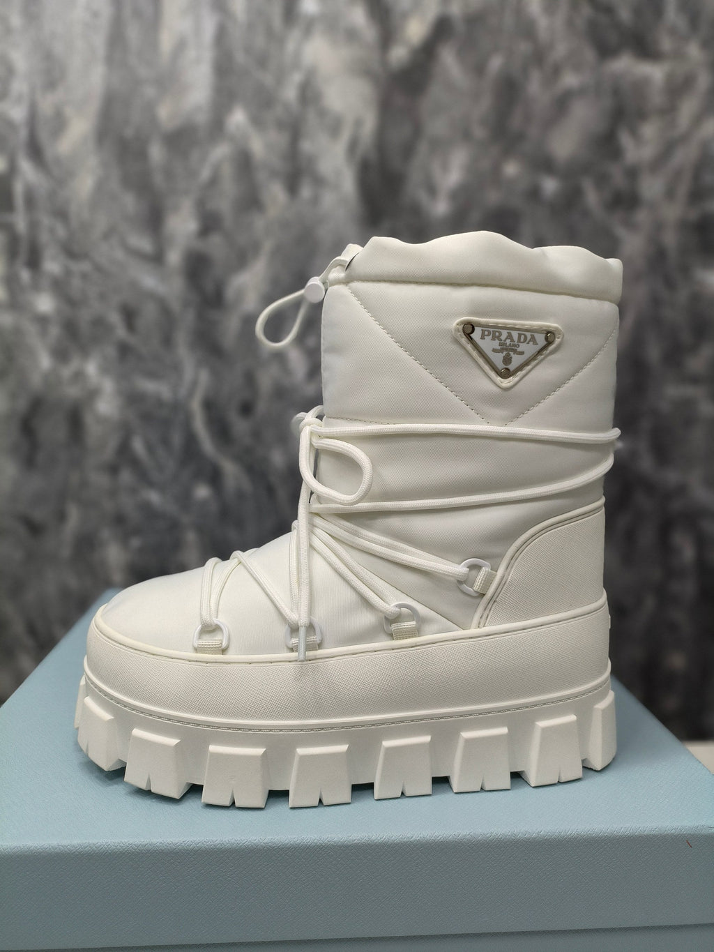PRA RE-NYLON GABARDINE APRÃˆS SKI BOOTIES WHITE
