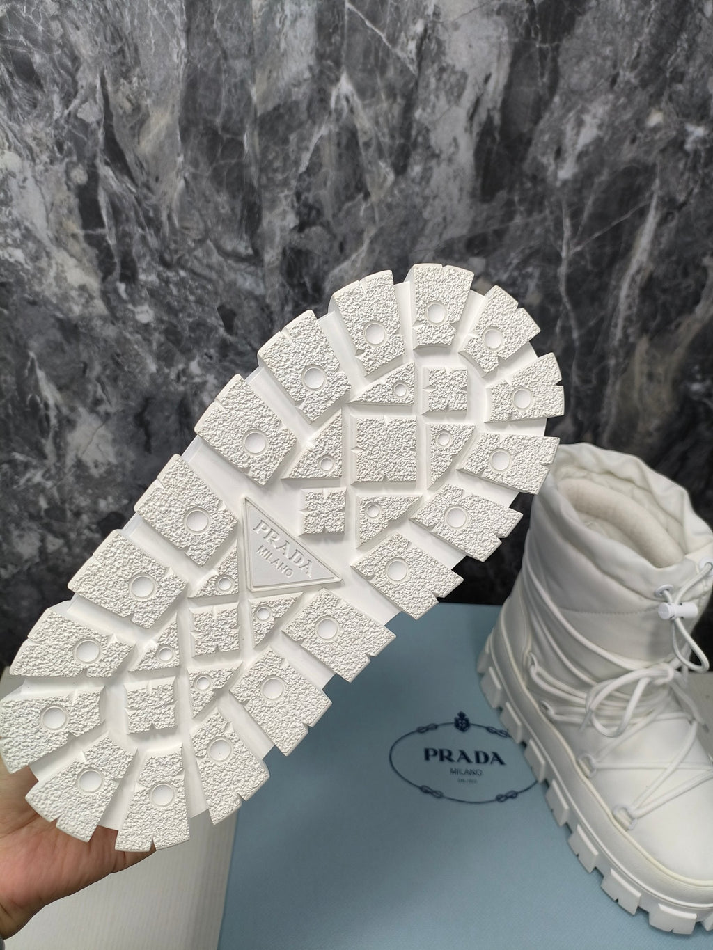 PRA RE-NYLON GABARDINE APRÃˆS SKI BOOTIES WHITE
