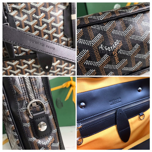 AMBASSADE DOCUMENT CASE 35 IN BLACK GOYARDINE CANVAS