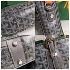 AMBASSADE DOCUMENT CASE 35 IN GRAY GOYARDINE CANVAS