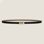 HM FOCUS BUCKLE & REVERSIBLE BLACK AND KHAKI BROWN LEATHER STRAP 13MM GOLD HARDWARE