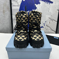 PRA RE-NYLON GABARDINE APRÃˆS SKI BOOTIES BLACK AND BEIGE