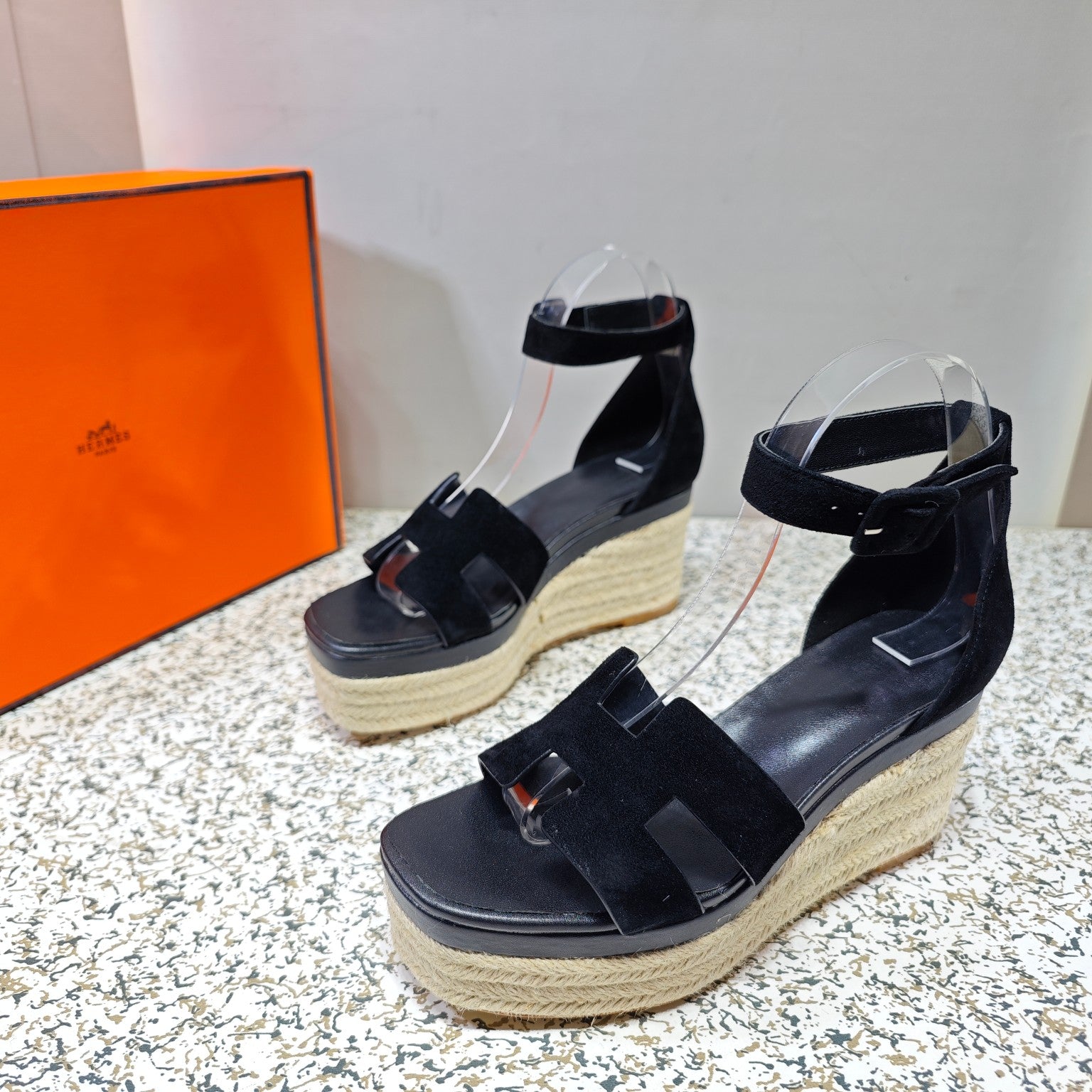 ELDA ESPADRILLE 80 BLACK SUEDE