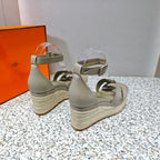 ELDA ESPADRILLE 80 LIGHT GRAY CALFSKIN