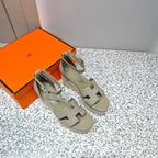 ELDA ESPADRILLE 80 LIGHT GRAY CALFSKIN