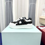 One Stud Xl Low-Top Sneaker Brown Black White Nappa Leather And Toile Iconographe Fabric