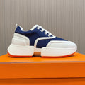 HM Giga 50 Sneaker Blue Canvas White Goatskin Orange