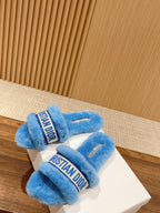 CD Dway Slide Sky Blue Fleece Lining And Canvas Fabric