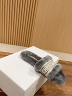 CD Dway Slide Grey Fleece Lining And Canvas Fabric