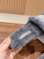 CD Dway Slide Grey Fleece Lining And Canvas Fabric