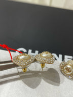 cc heart diamond paved mop stud earrings