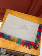 LP Scarf 190 CM In Light Grey Colorful Waffle Fabric Woven 975485