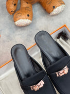 OZ Mule Black Silk Thick Cloth/Sheepskin