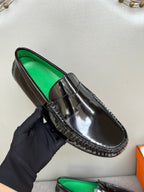 HM Men's Moccasins Loafer Black Patent Leather 565862