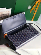 MONTE-CARLO PM CLUTCH 25 IN NAVY BLUE GOYARDINE CANVAS