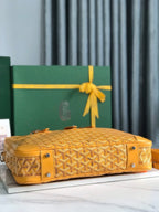 AMBASSADE DOCUMENT CASE 35 IN YELLOW GOYARDINE CANVAS