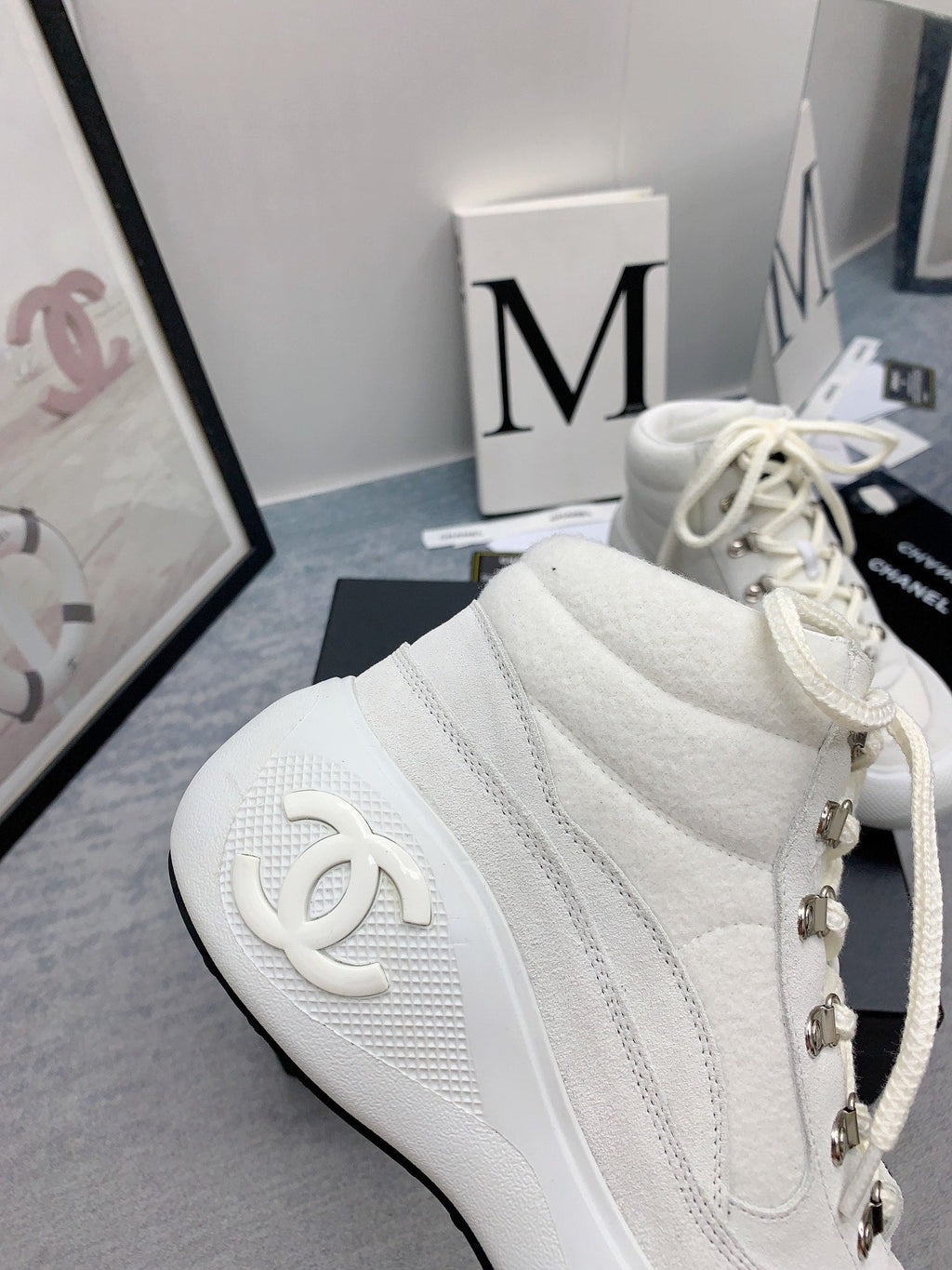 CC Sneaker Boots In White Calfskin  148775