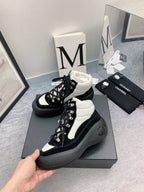 CC Sneaker Boots In White Mix Black Suede 148777
