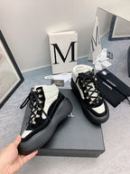 CC Sneaker Boots In White Mix Black Suede 148777
