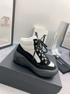 CC Sneaker Boots In White Mix Black Suede 148777