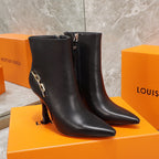 LV Sparkle Ankle Boot 95mm Black Lambskin