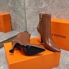 LV Sparkle Ankle Boot 95mm Brown Lambskin