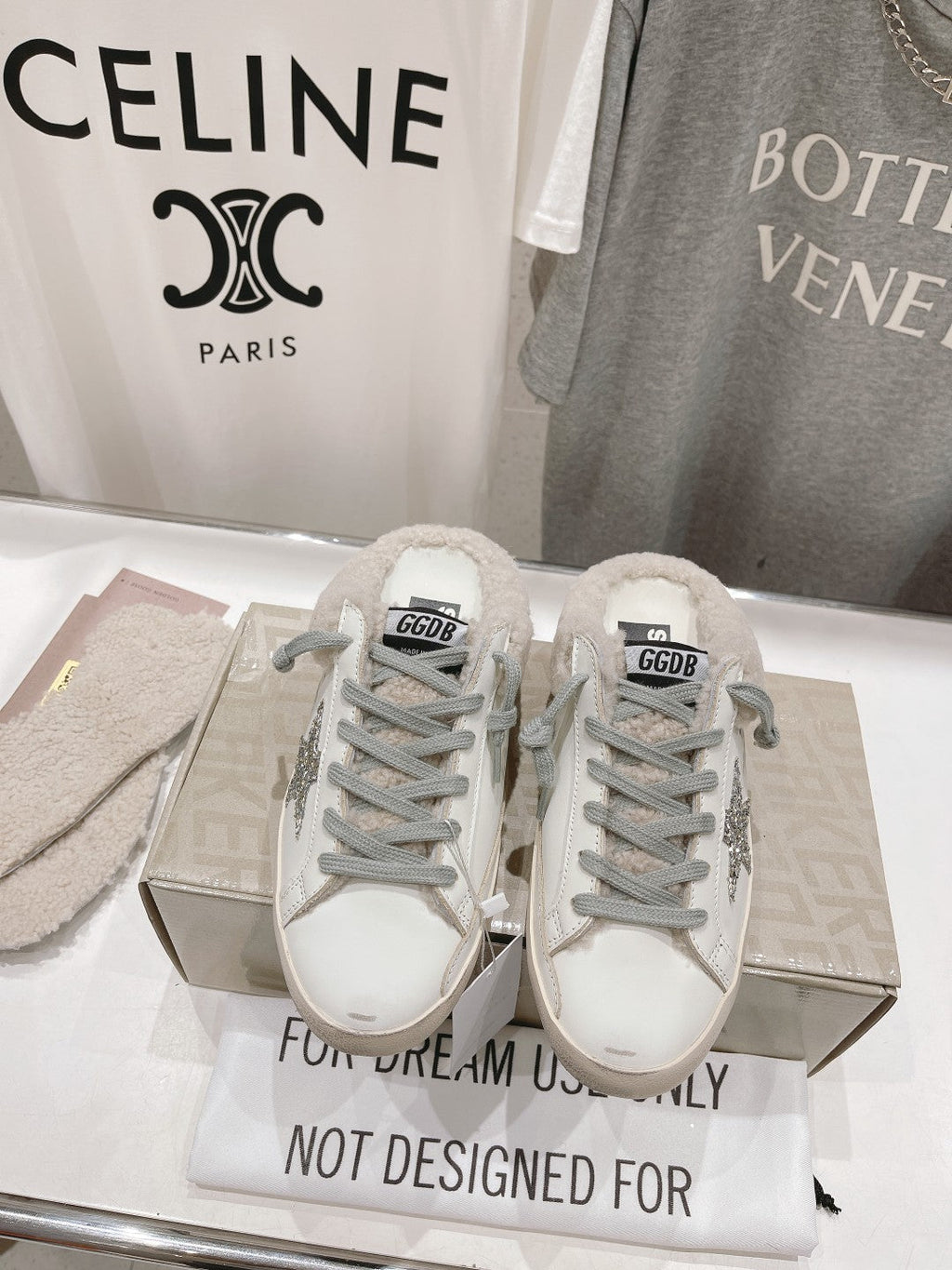 Golden Goose Super-Star Slip-On Sneakers White Gray Suede Leather 485387