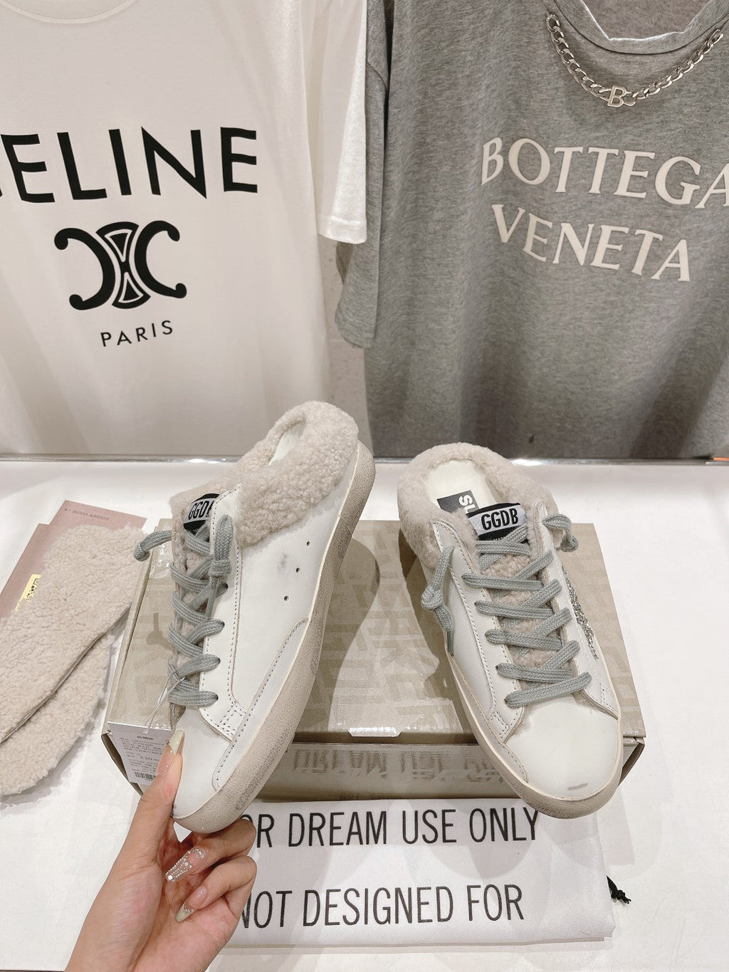 Golden Goose Super-Star Slip-On Sneakers White Gray Suede Leather 485387