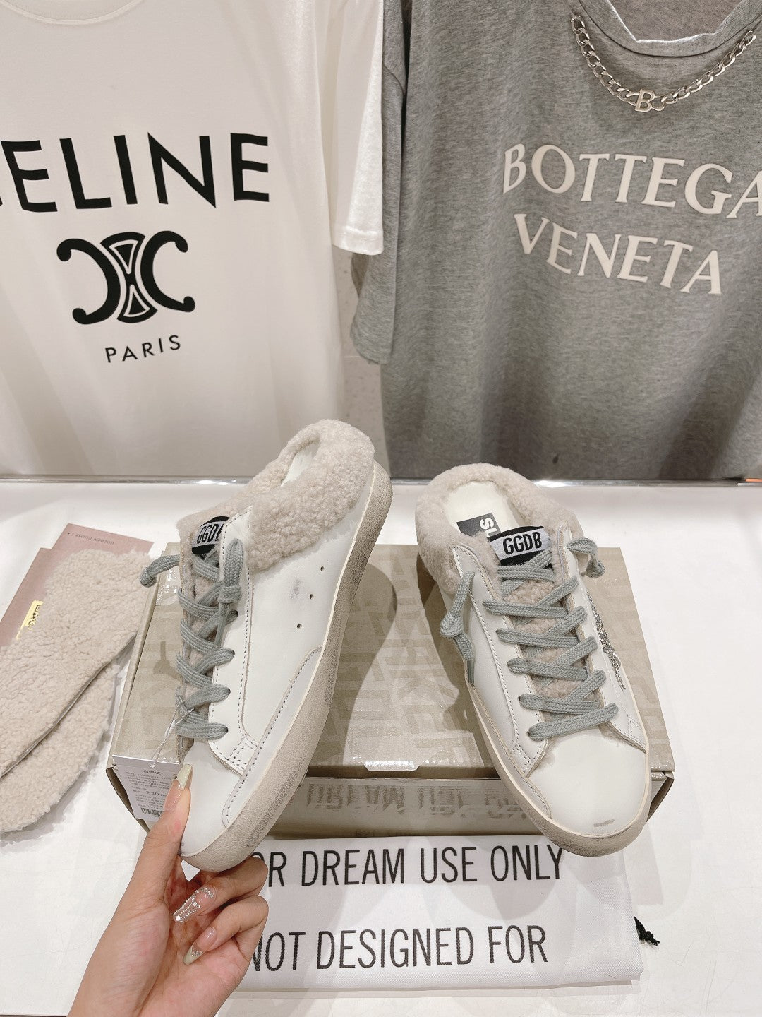 Golden Goose Super-Star Slip-On Sneakers White Gray Suede Leather 485387