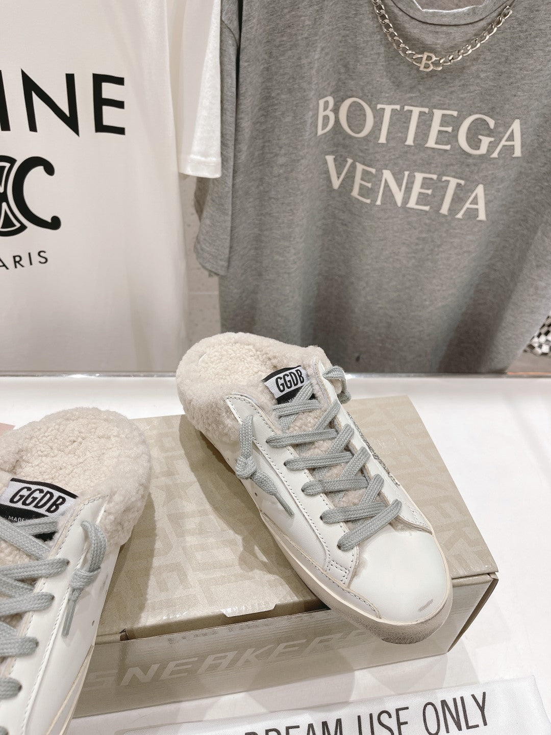 Golden Goose Super-Star Slip-On Sneakers White Gray Suede Leather 485387