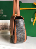 233 BAG 25 IN TAN CALFSKIN AND BLACK GOYARDINE CANVAS